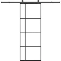 vidaXL Porta scorrevole con rubinetteria 76x205 cm ESG vetro e alluminio