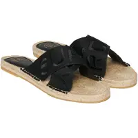 Superdry per donna. WF310221A Espadrillas nere con cinturini incrociati (37), Nero, Tessuto, Basso, Nessuno, Casual