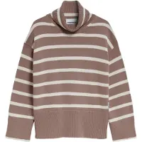 Armedangels Women's Chanaa Stripes Maglione Donna (L, marrone)
