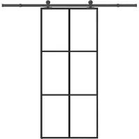 vidaXL Porta scorrevole con rubinetteria 90x205 cm ESG vetro e alluminio