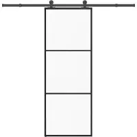 vidaXL Porta scorrevole con rubinetteria 76x205 cm ESG vetro e alluminio