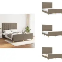 vidaXL Struttura letto con testiera in tessuto taupe 140x190 cm - Letti e strutture letto