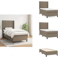 vidaXL Letto a molle con materasso Taupe 90x200 cm in tessuto - Letti e strutture letto