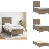 vidaXL Letto a molle con materasso Taupe 90x200 cm in tessuto - Letti e strutture letto