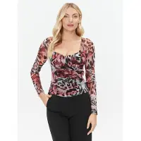 Guess Marciano By Leopard Rose Mesh Top Blouse Print Taglia: XS | Magliette intime Outlet | Donna | Rosa