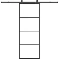 vidaXL Porta scorrevole con rubinetteria 76x205 cm ESG vetro e alluminio