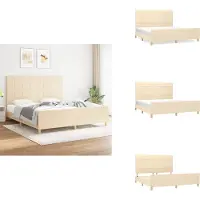vidaXL Struttura letto con testiera in tessuto crema 180x200 cm - Letti e strutture letto