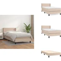 vidaXL Materasso letto a molle cappuccino-marrone 100x200cm in Pelle finta - Letti e strutture letto
