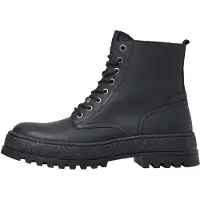 Pepe Jeans per uomo. PMS50258 Stivaletti Lincoln Top in pelle nera (40), Nero, Basso, Stringhe, Cerniera, Casual