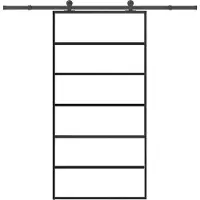 vidaXL Porta scorrevole con rubinetteria 102x205 cm ESG vetro e alluminio