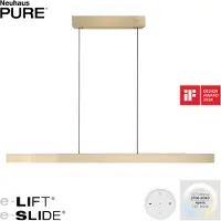 Pure Lampadario a LED con telecomando PURE-MOTO-RISE, legno chiaro, 13 W, tonalità di bianco, 4680 lm, metallo, dimensioni: 240 x 200 x 8,2 cm, IP20,