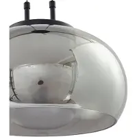 LUCANDE lampada LED a sospensione Dain, a 1 luce, grigio fumo, vetro