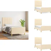 vidaXL Struttura letto con testiera in tessuto crema 100x200 cm - Letti e strutture letto