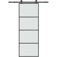 vidaXL Porta scorrevole con rubinetteria 76x205 cm ESG vetro e alluminio