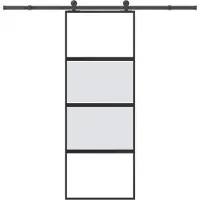 vidaXL Porta scorrevole con rubinetto 76x205 cm in vetro temperato e alluminio