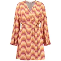 Shiwi Biarritz Wrap Dress Groovy Wave Frozen Choco Brown Frozen Ch Taglia: XS | Abiti Mini Outlet | Donna | Marrone