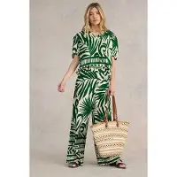 White Stuff Elisa Eco Vero Top Green Printed Taglia: 10 | Magliette intime Outlet | Donna | Verde