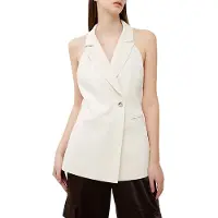 French Connection Harrie Halter Nk Waistcoat White Taglia: 8 | Gilet Outlet | Donna | Bianco
