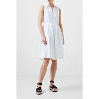 French Connection Sless Smock Broderie Mix Dress White Taglia: 6 | Abiti Midi Outlet | Donna | Bianco