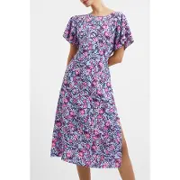 French Connection Fotini Eco Delphine Cut-out Back Midi Dress Placid Blue Taglia: 8 | Abiti Midi Outlet | Donna | Blu