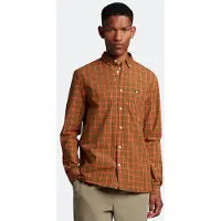 Lyle & Scott Check Poplin Shirt Victory Orange/olive Taglia: XS | Camicie Casual Outlet | Uomo | Arancione