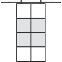 vidaXL Porta scorrevole con rubinetteria 102,5x205 cm in vetro temperato e alluminio
