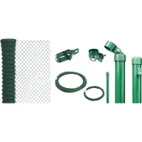 Alberts 635039 Recinzione in rete metallica come set completo, da inserire nel calcestruzzo, verde, altezza 100 cm, lunghezza 75 m