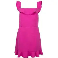 French Connection Frill Bardot Tlrd Dress Short Wild Rosa Taglia: 16 | Abiti Mini Outlet | Donna
