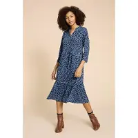 White Stuff Naya Jersey Dre Blue Printed Taglia: 10 REGULAR | Abiti Midi Outlet | Donna | Blu