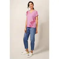 White Stuff Nelly Embroidered Tee Pink Multi Taglia: 8 REGULAR | Maglie Sportivi Outlet | Donna | Rosa