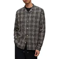 AllSaints Corvus Ls Shrt Jet Black Taglia: XS | Camicie Casual Outlet | Uomo | Nero