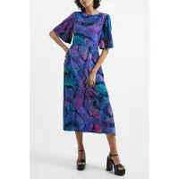 French Connection Gabriella Delph Midi Blue Depths Taglia: 10 | Abiti Midi Outlet | Donna | Blu