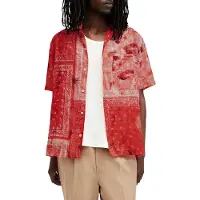 AllSaints Tijuana Ss Shirt Apple Red Taglia: S | Camicie Casual Outlet | Uomo | Rosso