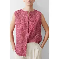 French Connection Bernice Slvless Henley Tank Sea Pink Taglia: 6 | Canottiere Outlet | Donna | Rosa