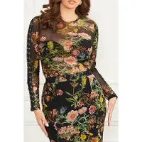 Guess Marciano By Lewis Mesh Top Black Beauty Blouse Print Taglia: S | Magliette intime Outlet | Donna | Nero