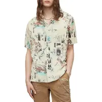 AllSaints Tagise Cotton Ss Shi Cala White Taglia: S | Camicie Casual Outlet | Uomo | Bianco