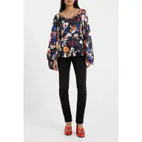 French Connection Brooke Aleeya Satin Top Black Taglia: 8 | Magliette intime Outlet | Donna | Nero