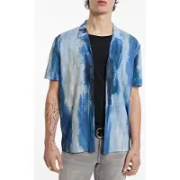 John Varvatos Laurel Regular Fit Ss Camp Shirt With Di Dutch Blue Taglia: XS | Camicie Casual Outlet | Uomo | Blu