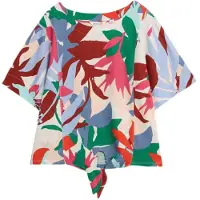 White Stuff Sara Tie Hem Top White Printed Taglia: 10 | Maglie Sportivi Outlet | Donna | Bianco