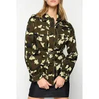 Pinko Shrek Field Jacket Drill St. C Multicolour: Green/brown Taglia: 42 | Giacche militari Outlet | Donna | Verde