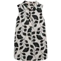 White Stuff Evelyn Sleevele Linen Tunic Black Printed Taglia: 22 REGULAR | Canottiere Outlet | Donna | Bianco
