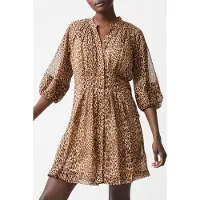 French Connection Leopard Pleat Waist Dress S Camel Taglia: 8 | Abiti Mini Outlet | Donna | Marrone