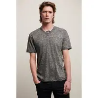 John Varvatos Wooster Regular Fit Ss Vneck With Melang Iron Grey Taglia: M | Magliette basic Outlet | Uomo | Grigio