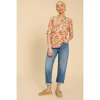 White Stuff Weaver Jersey Top Orange Printed Taglia: 10 | Magliette intime Outlet | Donna | Arancione