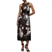 AllSaints Alula Mars Dress Dark Grey Taglia: 34 | Abiti Midi Outlet | Donna | Grigio