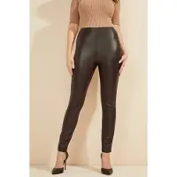 Guess Marciano By High Waist Coy Leggi Burnt Wood Leather Pa Taglia: 4 | Pantaloni di pelle Outlet | Donna