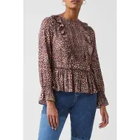 French Connection Pf Faith Drape Ls Top Bitter Choc/satsuma Taglia: M | Magliette intime Outlet | Donna