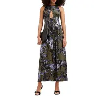 AllSaints Kaya Batu Dress Deep Khaki Green Taglia: 12 | Maxi abiti Outlet | Donna | Marrone