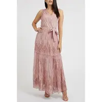 Guess Marciano By Sl Pam Embro Long Dr Vintage Blush Multi Taglia: S | Maxi abiti Outlet | Donna
