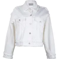 AllSaints Claude Fray Jacket Cream White Taglia: 44 | Giacche di jeans Outlet | Donna | Bianco